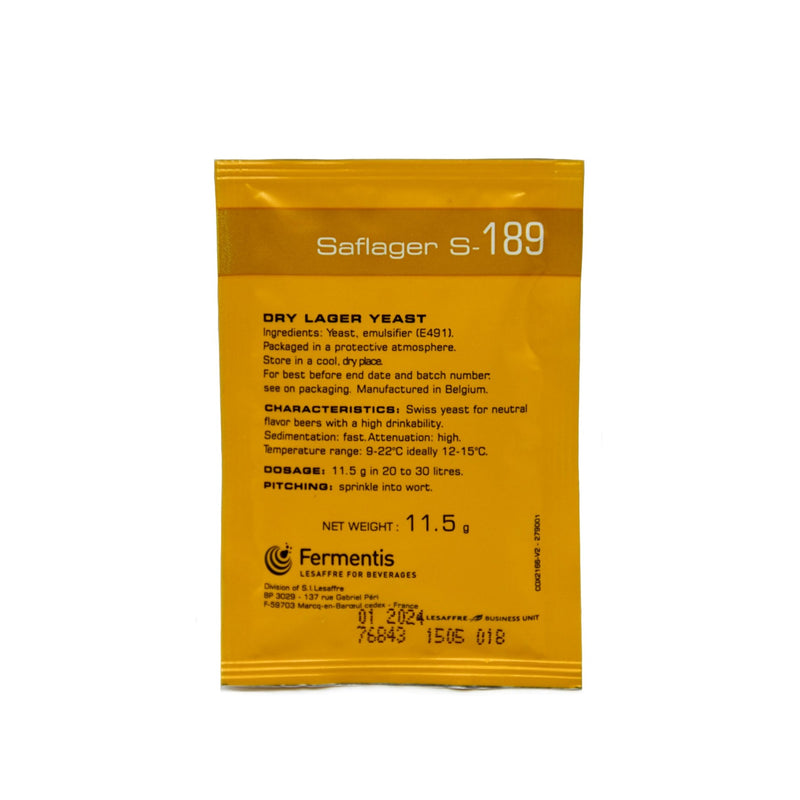 Fermentis | Saflager S-189 Dry Lager Yeast (11.5 g)    - Toronto Brewing