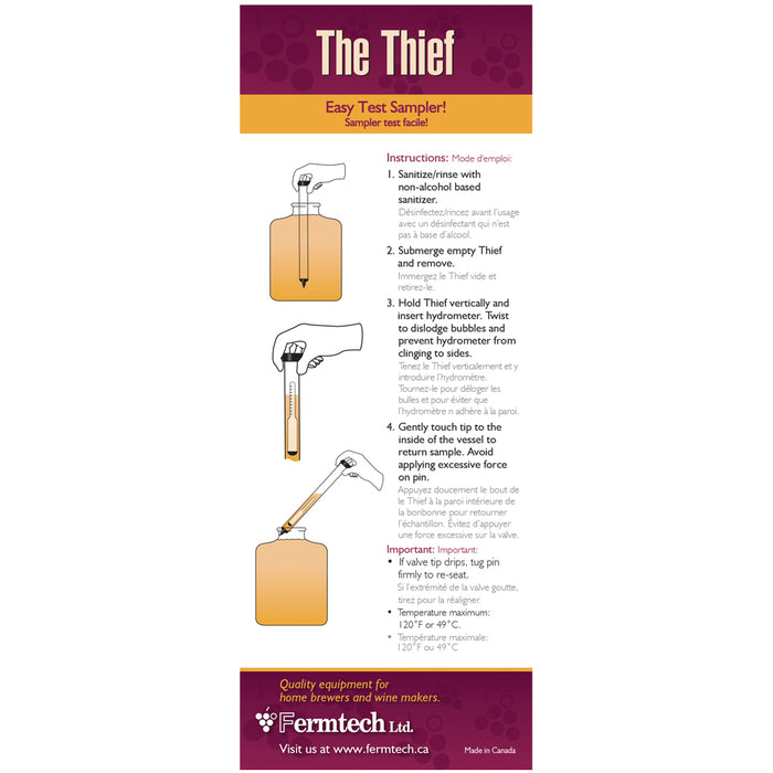 Triple Scale Wine & Beer Hydrometer with Beer and Wine Thief    - Toronto Brewing