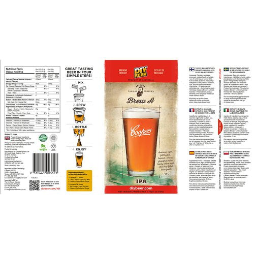 Coopers Beer Kit | IPA India Pale Ale (5 Gallon/19 Litre)    - Toronto Brewing