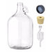 Carboy - 1 Gallon Clear Glass Growler Fermenter with S-Type Airlock, #6.5 Rubber Bung and Plastic Polyseal Screw Cap    - Toronto Brewing