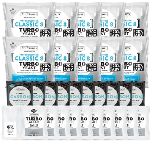 Still Spirits Triple Pack - Turbo Yeast CLASSIC 8, Turbo Carbon and Turbo Clear (Pack of 10)    - Toronto Brewing