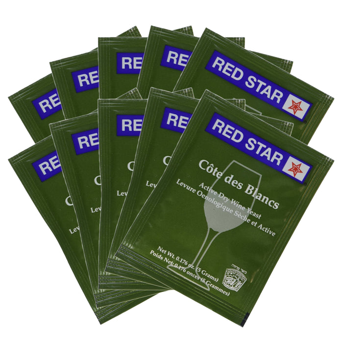 Red Star | Premier Cote des Blanc Dry Wine Yeast (5 g) 10 Pack   - Toronto Brewing