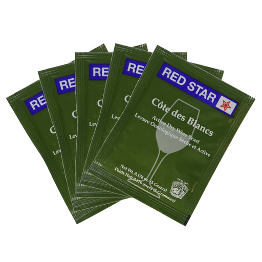 Red Star | Premier Cote des Blanc Dry Wine Yeast (5 g) 5 Pack   - Toronto Brewing