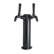 Double Tap Beer Tower - Black Phantom With SS Stealth Bomber NukaTap Faucets    - Toronto Brewing