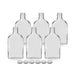 Glass Flask Bottles - Case of 6 - Clear (200 ml) with White 28mm Metal Screw Caps    - Toronto Brewing