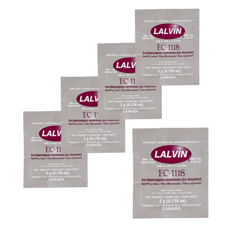 Lalvin | EC-1118 Champagne Yeast (5 g) x 5 Sachets    - Toronto Brewing