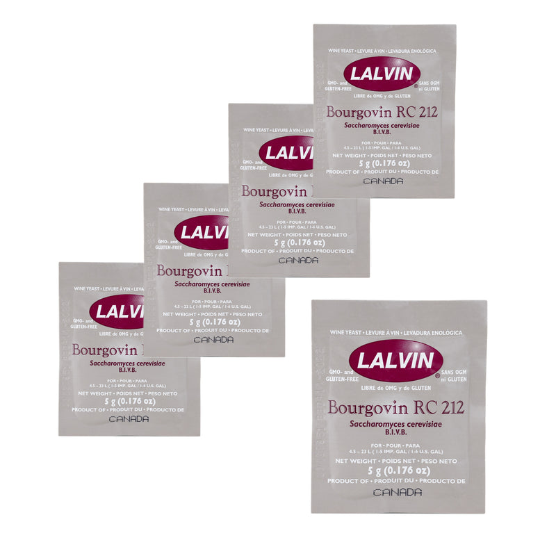 Lalvin | RC212 Bourgovin Burgundy Pinot Noir Wine Yeast (5 g) x 5 Sachets    - Toronto Brewing