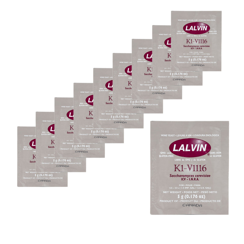 Lalvin | K1-V1116 Montpellier Wine Yeast (5 g) x 10 Sachets    - Toronto Brewing