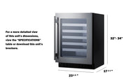 Summit | 24" Wide Built-In Wine Cellar, ADA Compliant (ASDW2412)    - Toronto Brewing