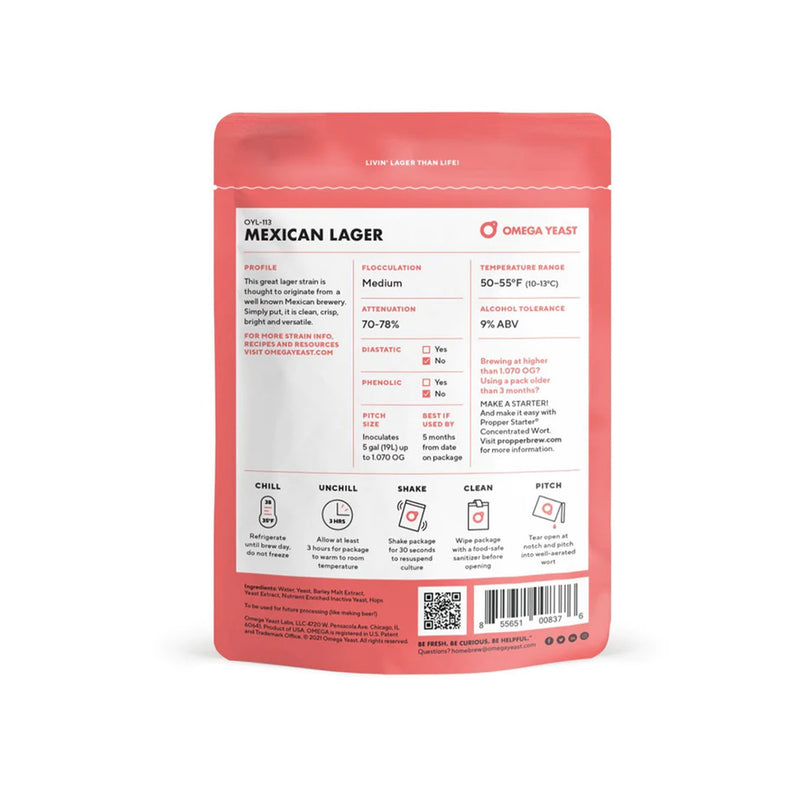 Omega Yeast Labs | OYL-113 - Mexican Lager    - Toronto Brewing