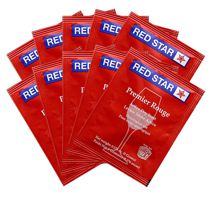 Red Star | Premier Rouge Dry Wine Yeast (5 g) - 10 Pack    - Toronto Brewing
