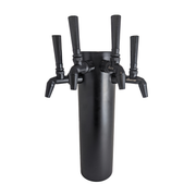 Quadruple Tap Beer Tower - Black Phantom With SS Stealth Bomber NukaTap Faucets    - Toronto Brewing