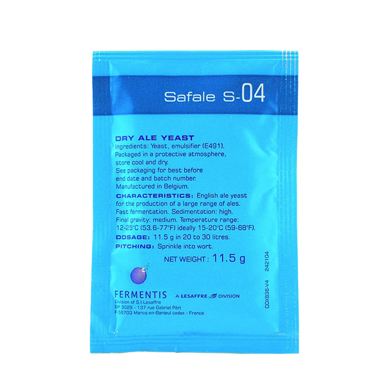 Fermentis | Safale S-04 English Ale Dry Yeast (11.5 g)    - Toronto Brewing