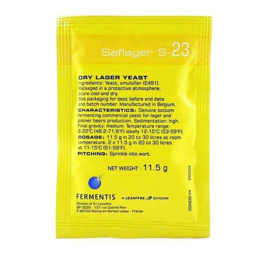Fermentis | Saflager S-23 German Lager Dry Yeast (11.5 g) Single   - Toronto Brewing