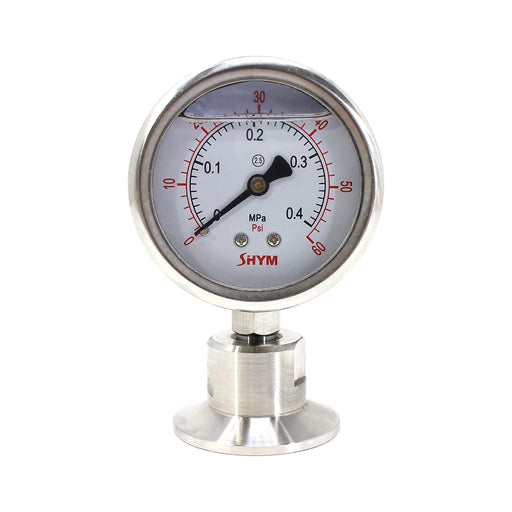 Tri-Clamp - 1.5" Pressure Gauge (0 - 58 PSI)    - Toronto Brewing