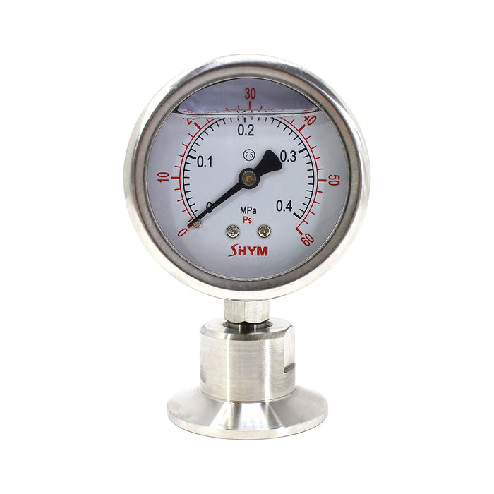 Tri-Clamp - 1.5" Pressure Gauge (0 - 58 PSI)    - Toronto Brewing