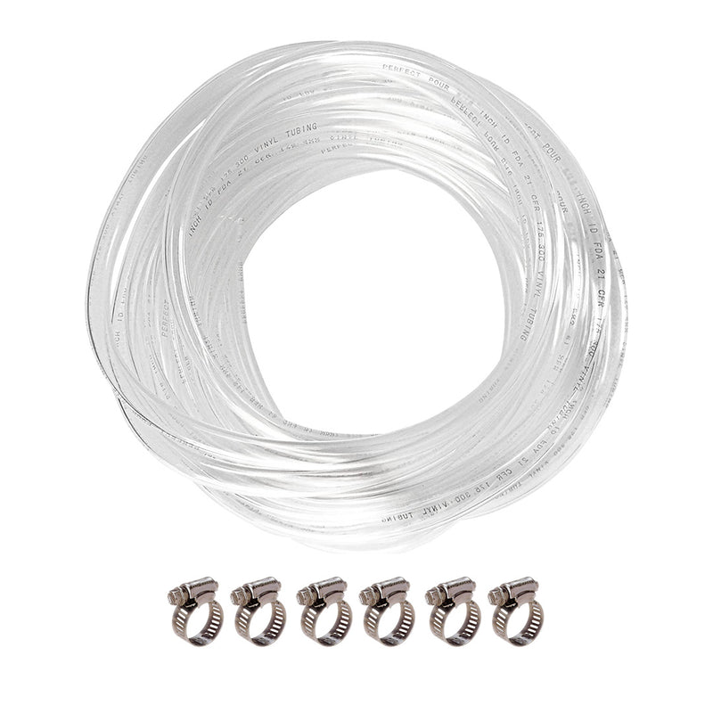 Bevlex Thick Wall Beverage Beer Line (25' Length) 3/16" with 6 Clamps    - Toronto Brewing