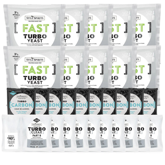 Still Spirits Triple Pack - Turbo Yeast FAST, Turbo Carbon and Turbo Clear (Pack of 10)    - Toronto Brewing